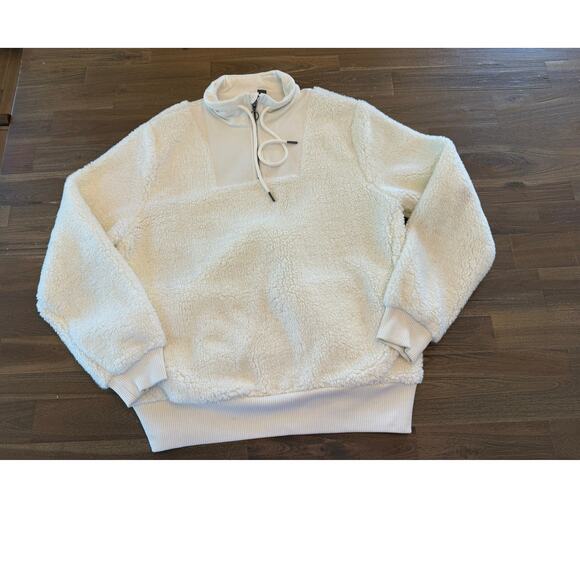 Sweaty Betty Half Zip Sherpa Cream Women's Size XL - Picture 2 of 5